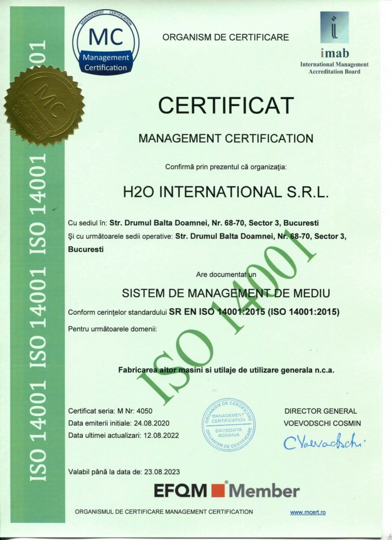 h2o international 14001
