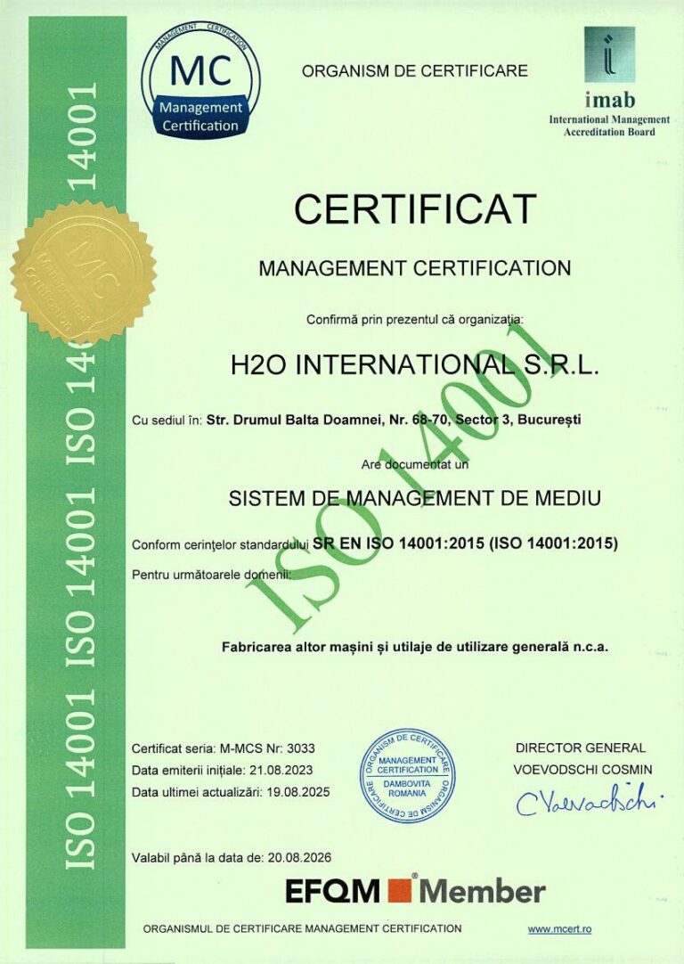 h2o international 14001